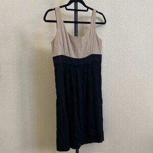 Tahari Black and Tan Midi Dress